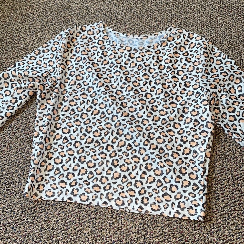Cheetah Mesh top SHEIN M